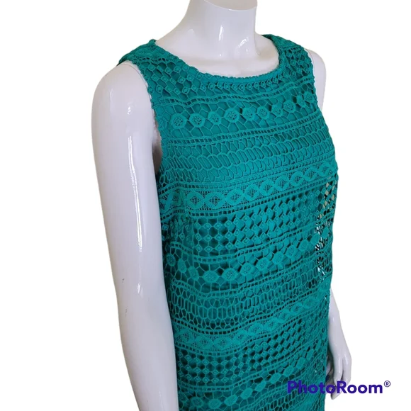 green lace shift dress 12P by Jessica Howard - Picture 2 of 6